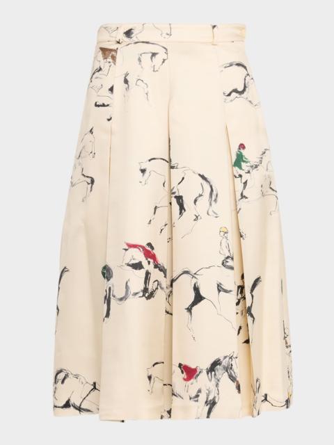 Loro Piana Mark Pleated Bermuda Skirt