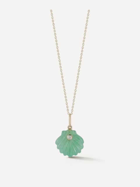 MATEO 14ct Gold Carved Jade Venus Shell Necklace