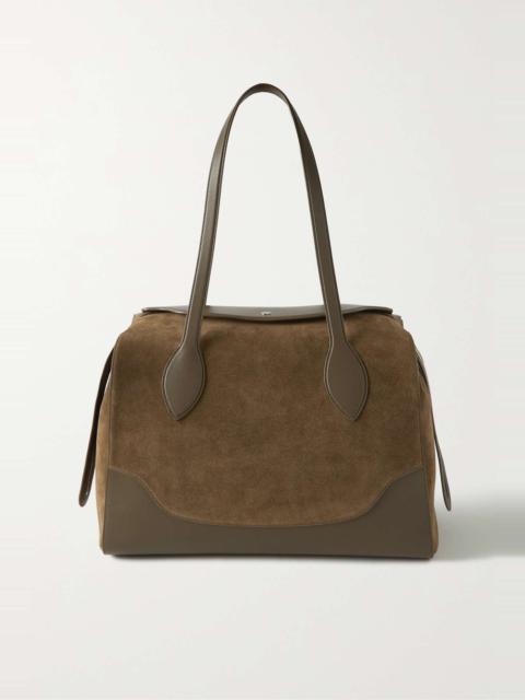 Loro Piana Sesia Happy Day XL leather-trimmed suede tote