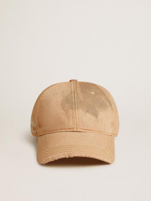 Golden Goose Beige baseball cap with a lived-in finish