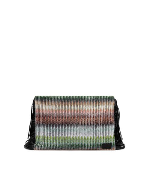 Missoni fringed ribbed clutch