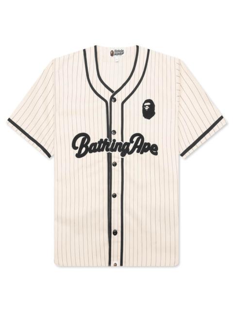 A BATHING APE® A BATHING APE BASEBALL SHIRT - IVORY