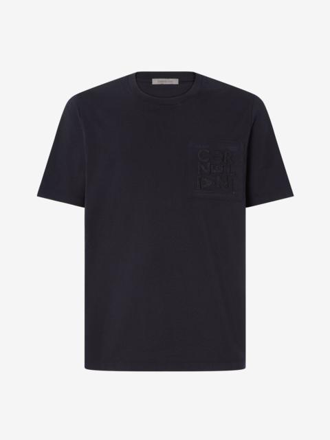 CORNELIANI Black crew neck cotton jersey t-shirt