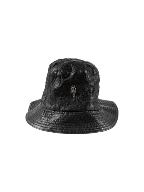 Chrome Hearts Cross Leather Patch Bucket Hat "Black" CHRM1406