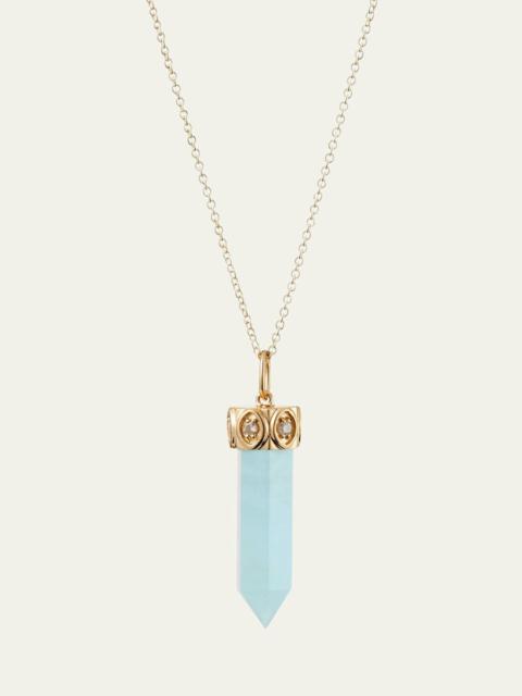 SYDNEY EVAN Long Aquamarine Crystal Pendant Necklace