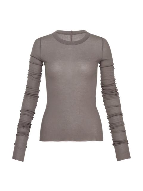 Rick Owens Cropped Rib Long Sleeve Tee