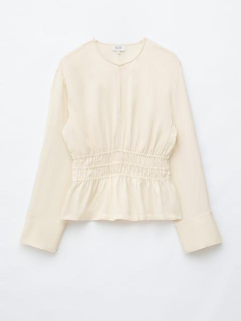 & Other Stories Smocked Waist Linen Blouse