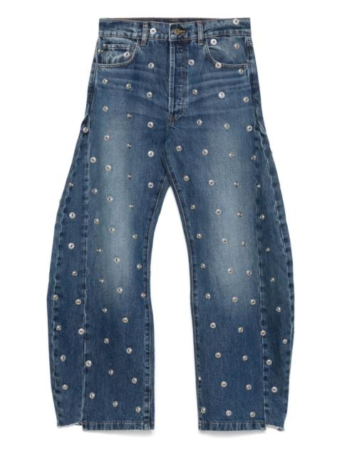 A.W.A.K.E. MODE studded wide-leg jeans