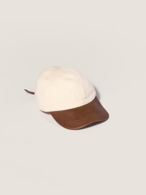 Miu Miu Drill and nappa leather baseball cap