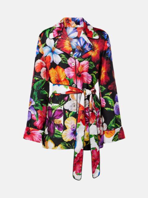Dolce & Gabbana Floral belted silk shirt