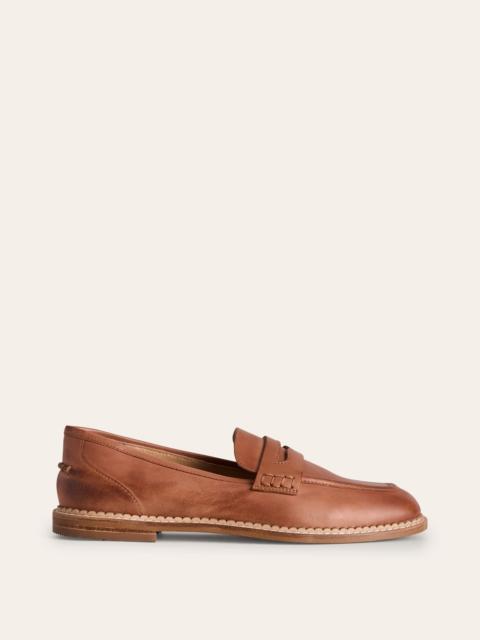 BODEN Nya Penny Loafers-Tan Burnished Leather
