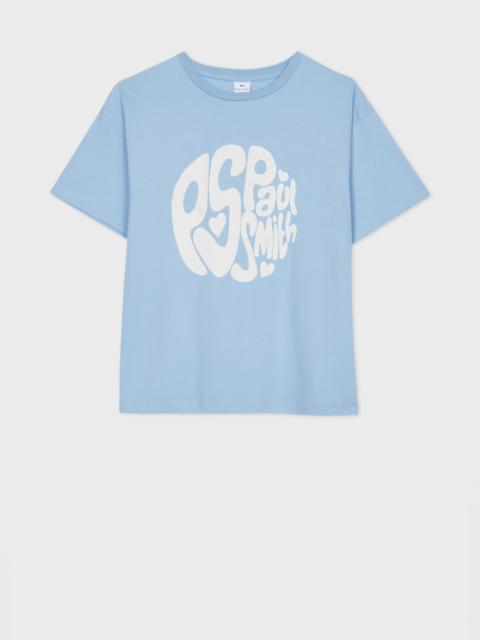 Paul Smith Women's Blue 'Logo Ball' T-Shirt