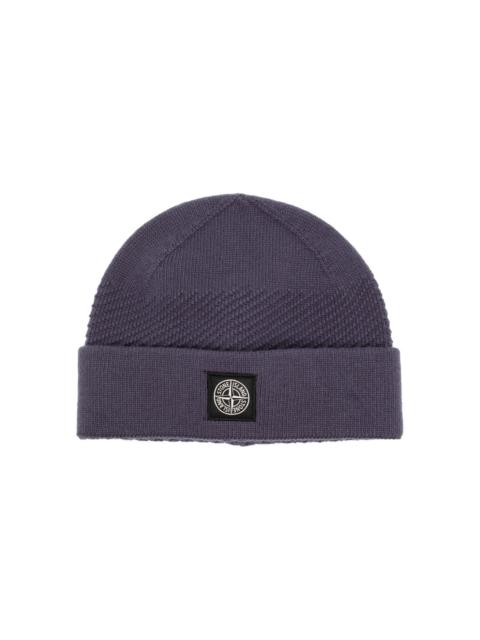 Stone Island logo-patch ribbed-knit beanie