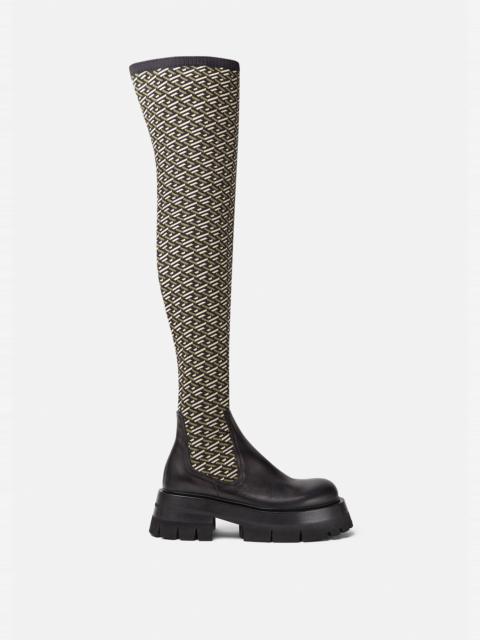 VERSACE Leonidas Thigh High Boots