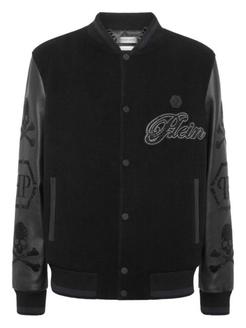 PHILIPP PLEIN skull-embellished bomber jacket