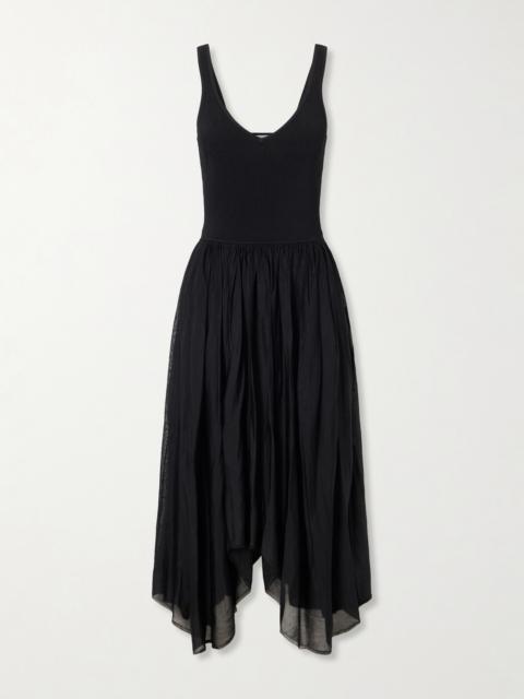 MARIA McMANUS Wave Ribbed-corset Knitted Midi Dress
