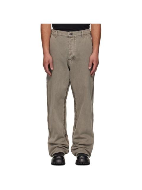 AlLEXANDER DIGENOVA Gray Underground Taped Seam Trousers