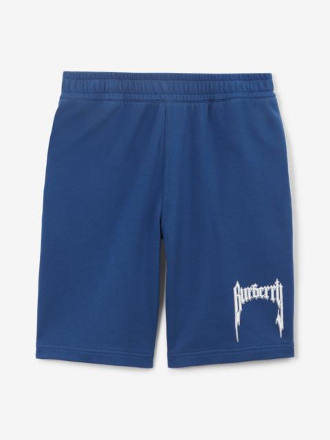 Burberry Logo Print Cotton Shorts