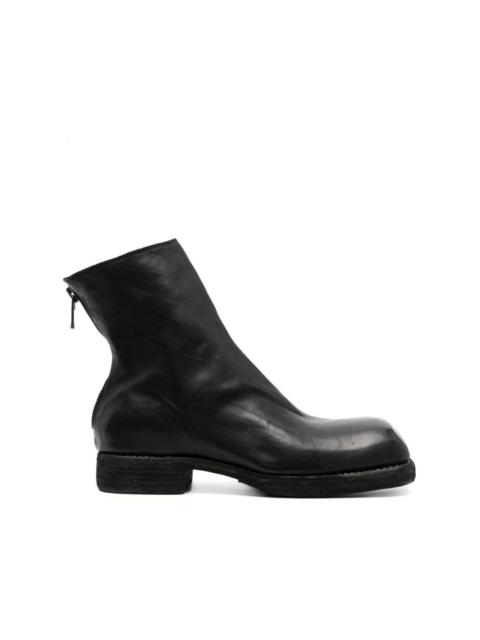 calf leather ankle boots
