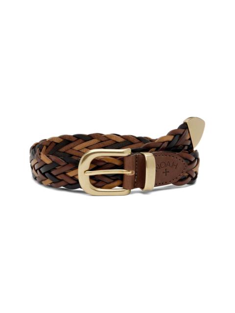 Noah Brown Braided Leather Belt