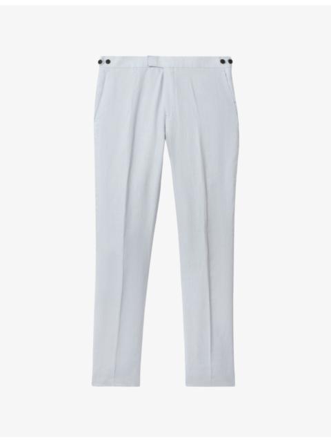 REISS Kin slim-fit straight-leg linen trousers