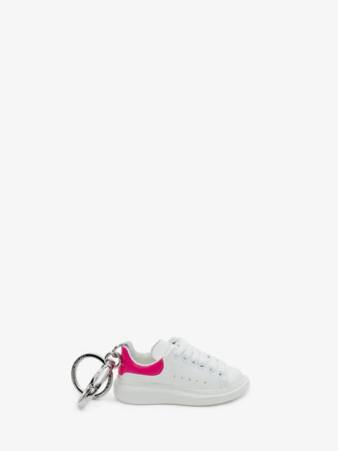 Alexander McQueen Oversized Sneaker Keyring in White/bobby Pink