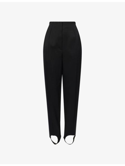MUGLER Satin-Stripe Stirrup Wool Trousers