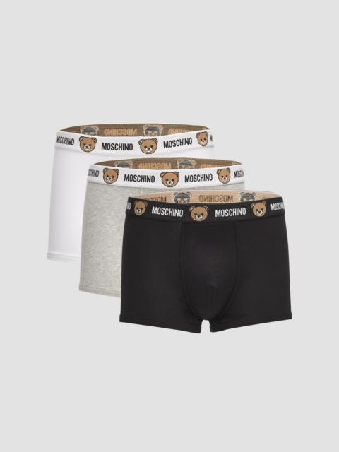 Moschino Men's 3-Pack New Bear Stretch Jersey Briefs - Multi Black