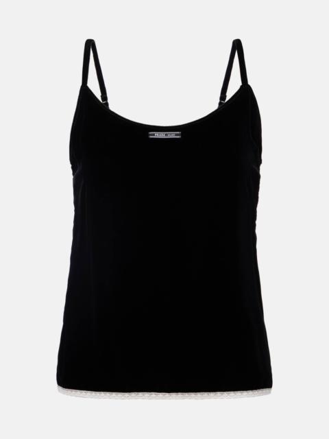 Prada Lace-trimmed velvet camisole