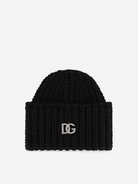 Dolce & Gabbana Knit cotton hat with DG patch