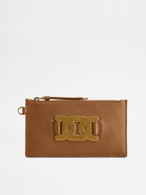 Tod's KATE POUCH IN LEATHER SMALL - BROWN