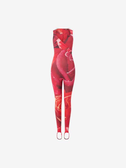 Roberto Cavalli Rose-Print Sleeveless Jumpsuit