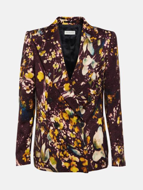 Floral double-breasted blazer