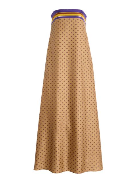 CHRISTOPHER ESBER Exclusive La Isla Bandana-Print Silk-Twill Strapless Dress multi