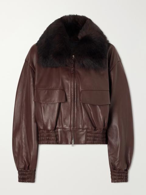 NOUR HAMMOUR Ellery Shearling-trimmed Leather Jacket