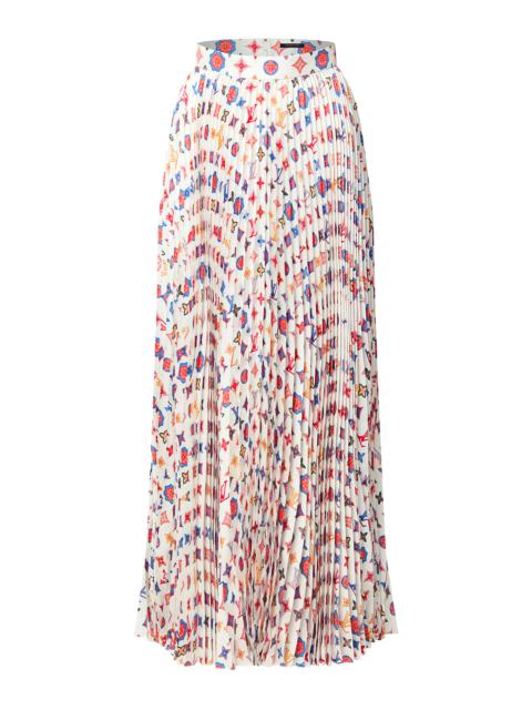 Louis Vuitton Monogram Silk Pleated Skirt