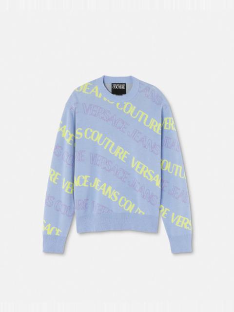 VERSACE JEANS COUTURE Logowave Jacquard Sweater