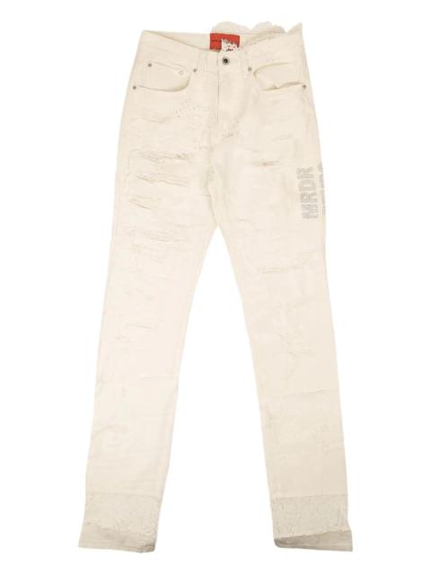 WHO DECIDES WAR ripped five-pocket jeans