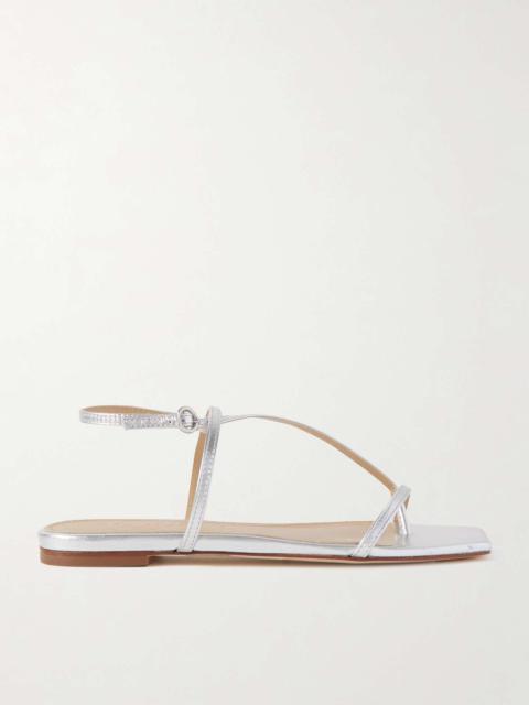Aeyde Ella metallic leather sandals Silver