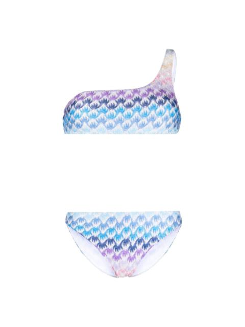 Missoni asymmetric seashell-embroidered bikini