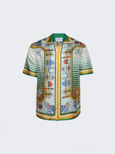CASABLANCA Cuban Collar Short Sleeve Shirt Cityscape