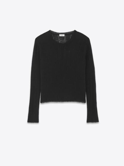 SAINT LAURENT sweater in ribbed mohair and wool