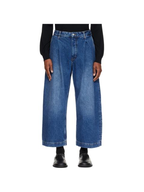 Studio Nicholson Blue Puch Wide Leg Jeans