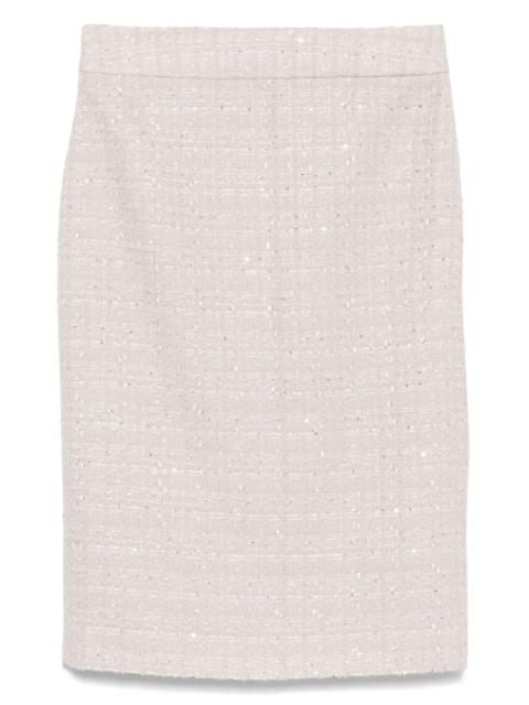 EMPORIO ARMANI tweed midi skirt