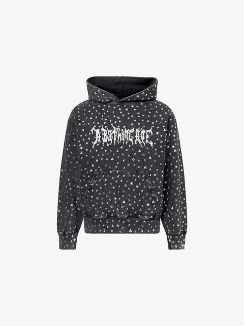 A BATHING APE® Studded Kangaroo-Pocket Cotton-Jersey Hoody