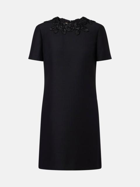 Valentino Embellished wool and silk minidress