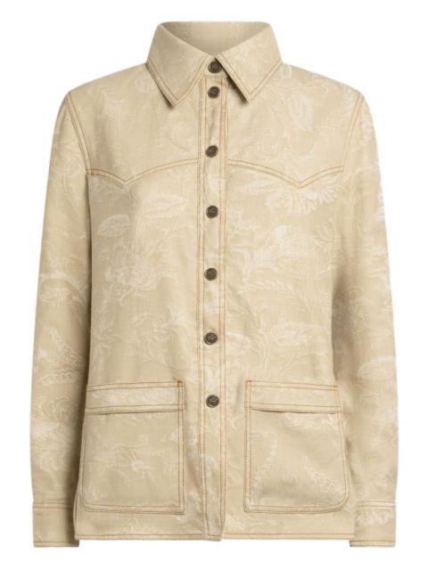 Etro jacquard floral denim jacket