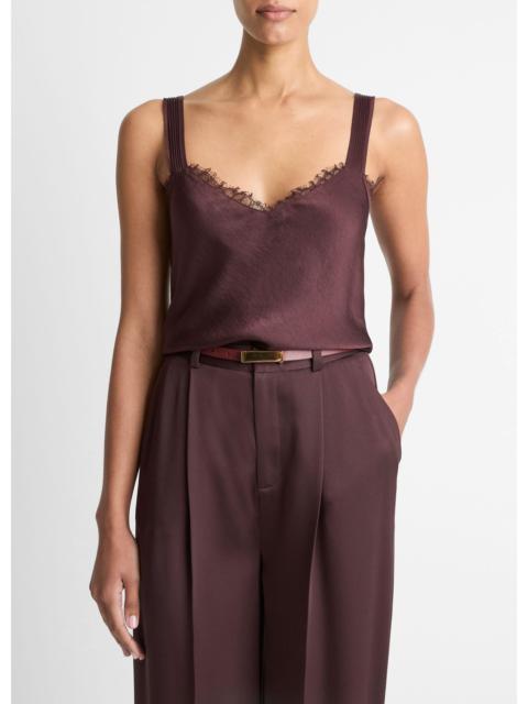 Vince Lace-Trim Satin Camisole
