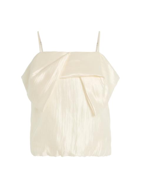 The Garment Porcha Draped Taffeta Top ivory