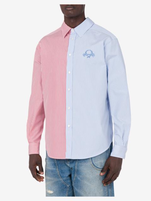 Moschino STRIPED POPLIN SHIRT LAUREL CROWN LOGO